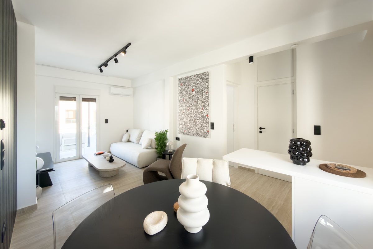 Living room seen from the dining table
