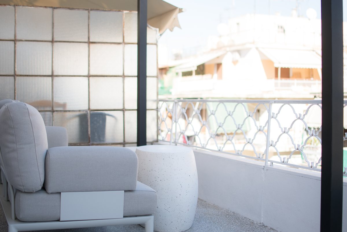 A corner of the balcony